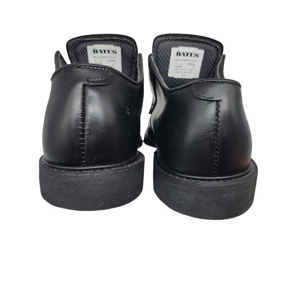 Bates Shoes Mens 11 Black Dress Military Low Tops Satin Matte Vibram Heeled - Picture 7 of 13